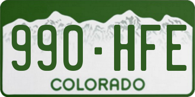 CO license plate 990HFE