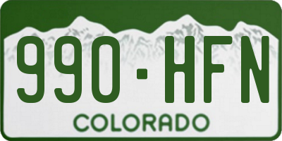 CO license plate 990HFN