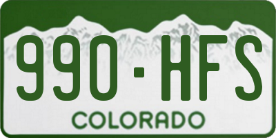 CO license plate 990HFS