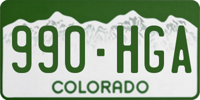 CO license plate 990HGA