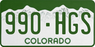 CO license plate 990HGS