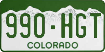 CO license plate 990HGT