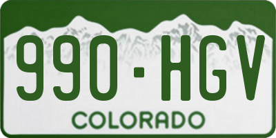 CO license plate 990HGV