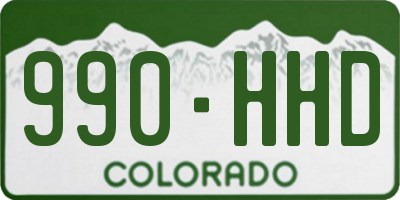 CO license plate 990HHD