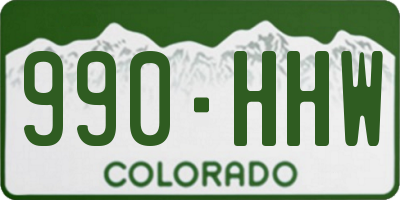 CO license plate 990HHW