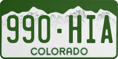 CO license plate 990HIA