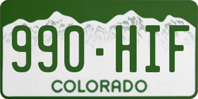 CO license plate 990HIF