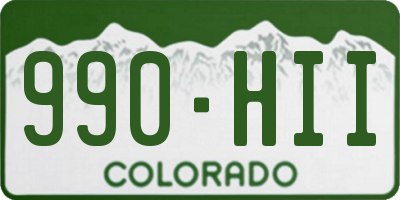CO license plate 990HII