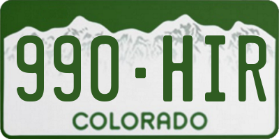 CO license plate 990HIR