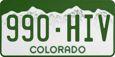 CO license plate 990HIV