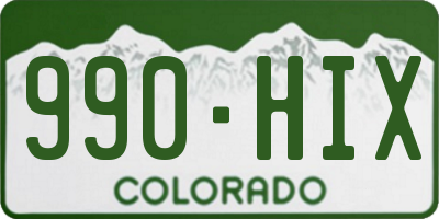 CO license plate 990HIX