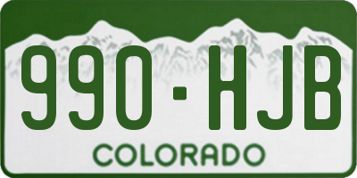 CO license plate 990HJB