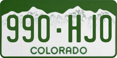 CO license plate 990HJO