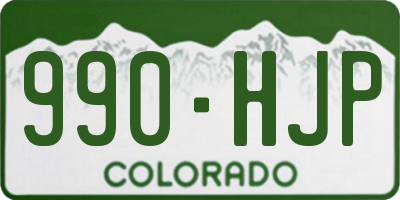 CO license plate 990HJP