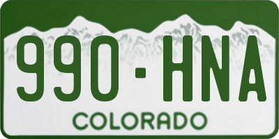 CO license plate 990HNA