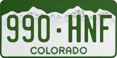 CO license plate 990HNF