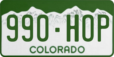 CO license plate 990HOP