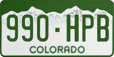 CO license plate 990HPB