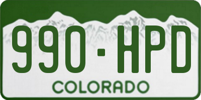 CO license plate 990HPD