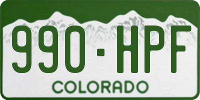 CO license plate 990HPF