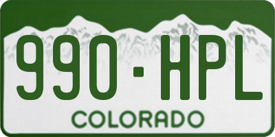 CO license plate 990HPL
