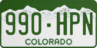 CO license plate 990HPN