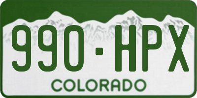 CO license plate 990HPX