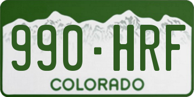CO license plate 990HRF