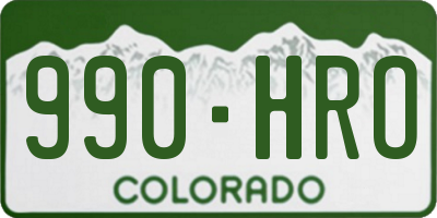 CO license plate 990HRO