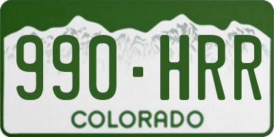 CO license plate 990HRR