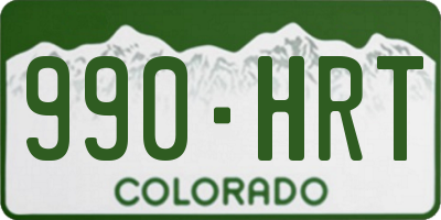 CO license plate 990HRT