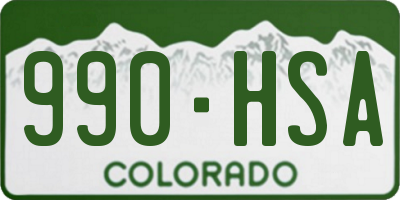 CO license plate 990HSA