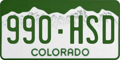 CO license plate 990HSD