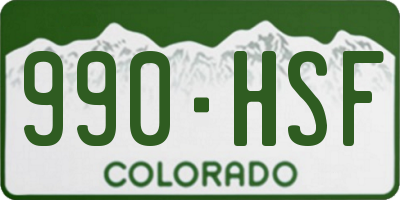 CO license plate 990HSF