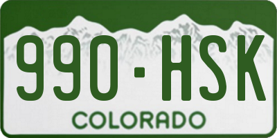 CO license plate 990HSK