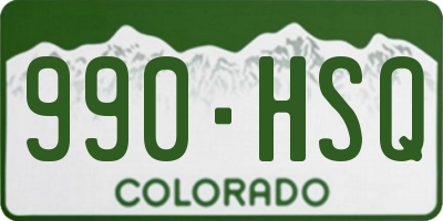 CO license plate 990HSQ