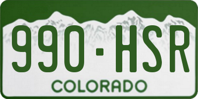 CO license plate 990HSR