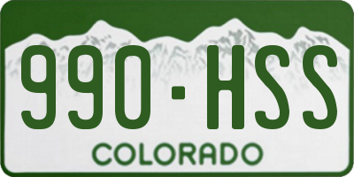 CO license plate 990HSS