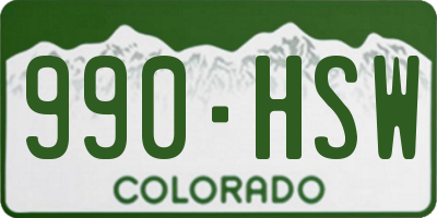 CO license plate 990HSW