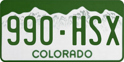 CO license plate 990HSX