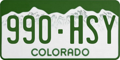 CO license plate 990HSY