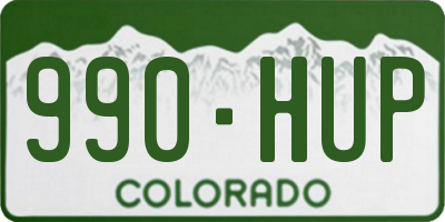 CO license plate 990HUP