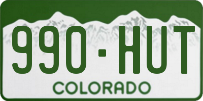CO license plate 990HUT