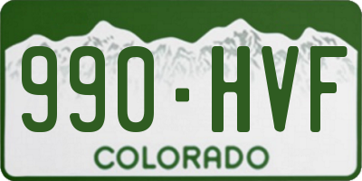 CO license plate 990HVF