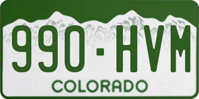 CO license plate 990HVM