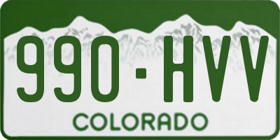 CO license plate 990HVV