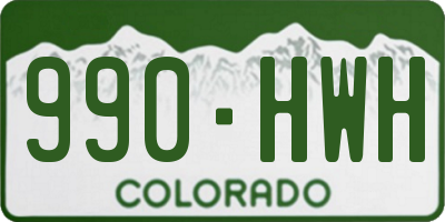 CO license plate 990HWH