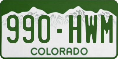 CO license plate 990HWM