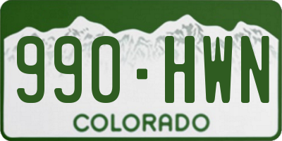 CO license plate 990HWN