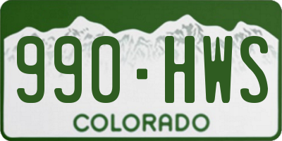 CO license plate 990HWS